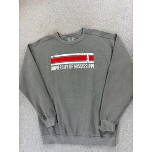 Ole Miss Rebels Screened Logo Campus Crew Sweatshirt (Men's Large) Gray